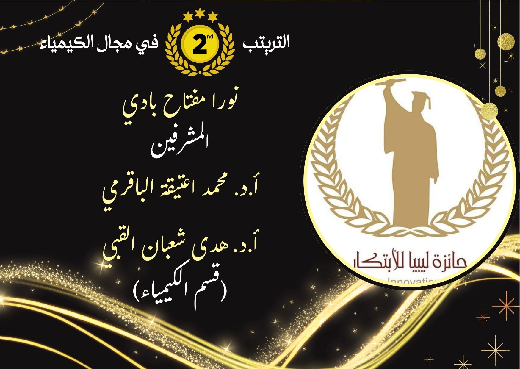 كلية العلوم - جامعة مصراتة تحصد 5 تراتيب في جائزة ليبيا للابتكار